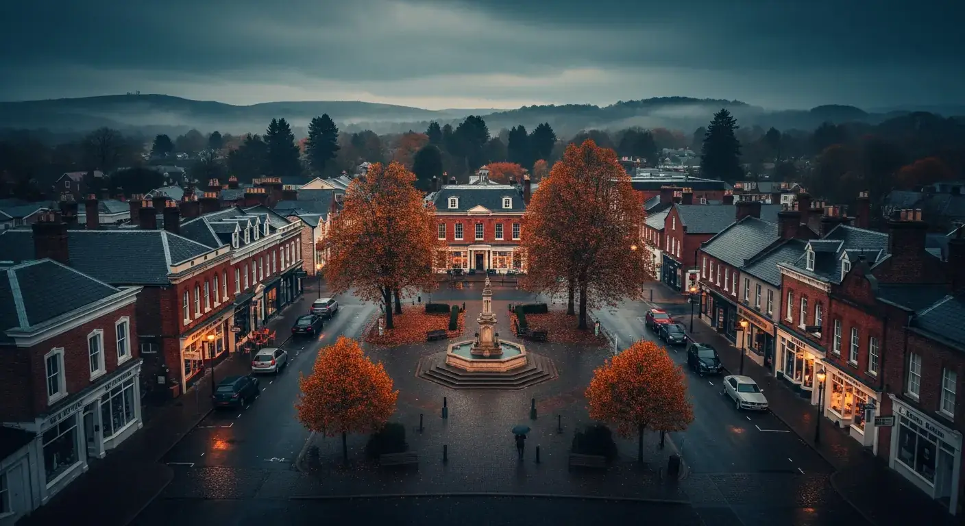 Drone view near the Connecticut River in southern Vermont